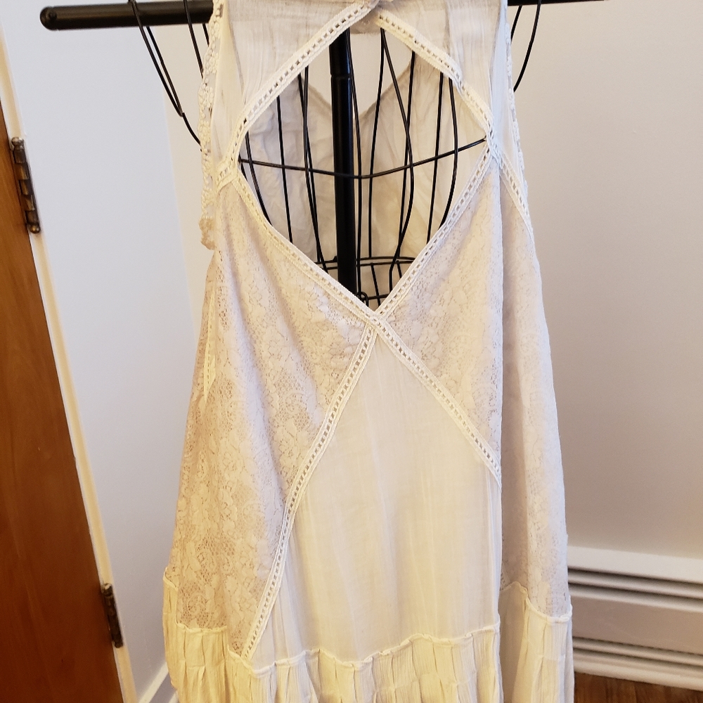 Free People  One Angel Dress  Lace Open Back Distressed Dress/Tunic - Picture 8 of 14